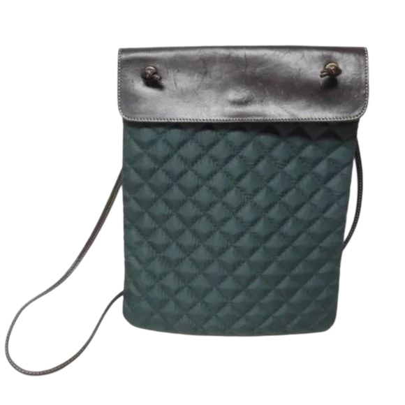 Lands' End leather trimmed quilted crossbody bag - Picture 3 of 9